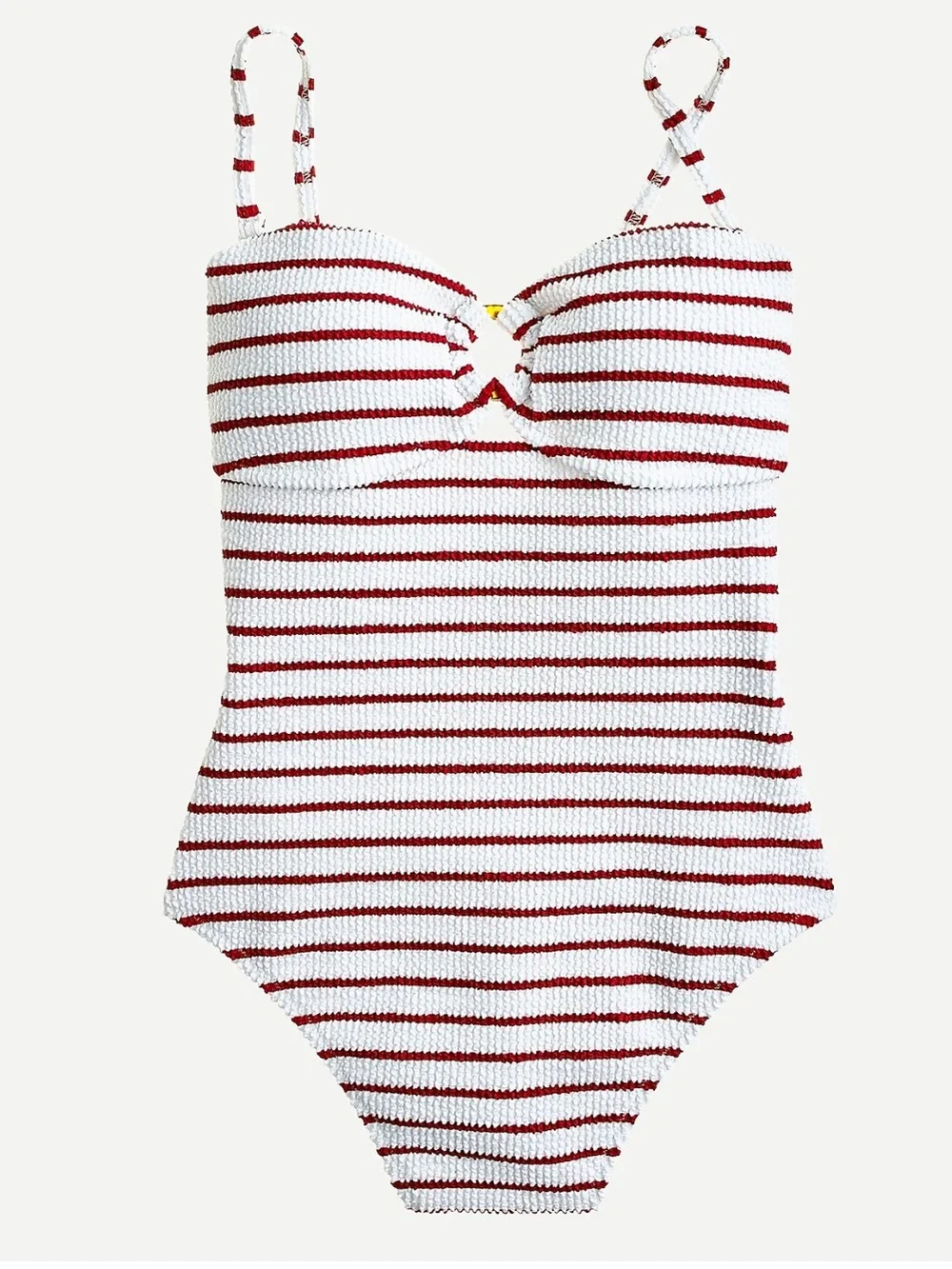 J. Crew scrunchie ring bandeau one piece striped swimsuit